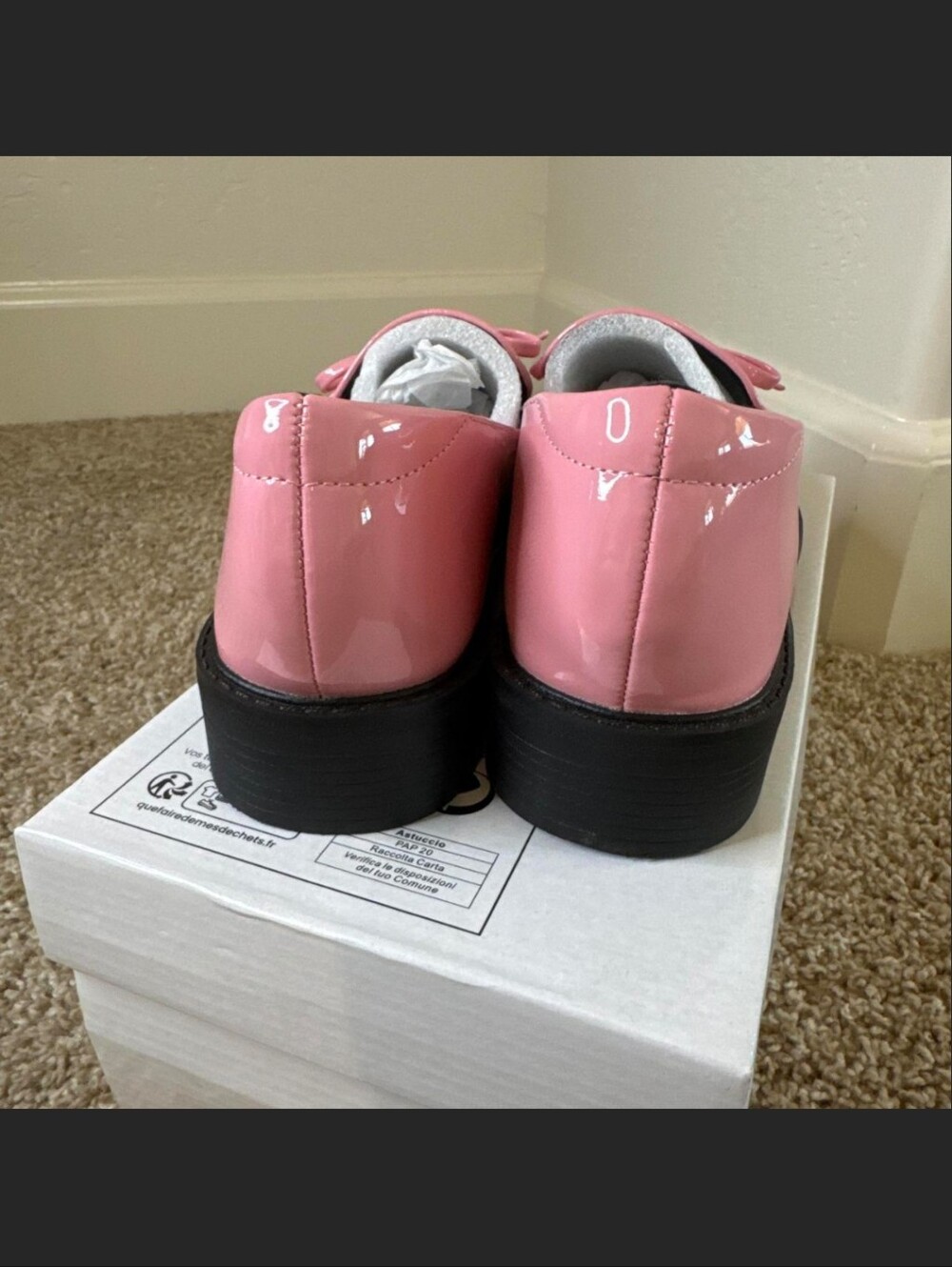 Women’s Pink Patent Fringe Loafers - Picture 4 of 5